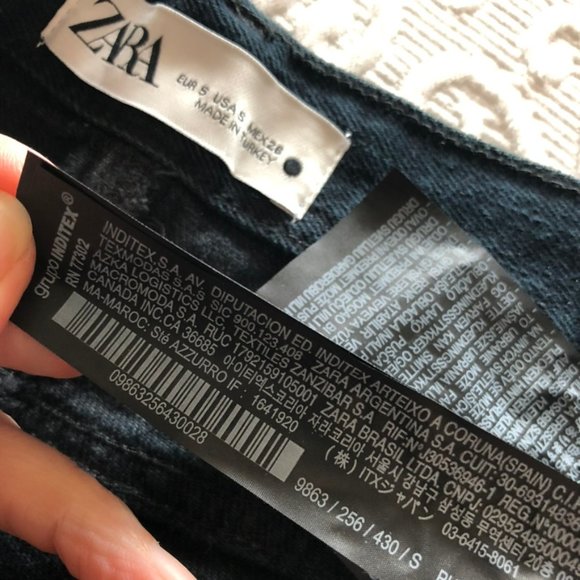 NEW ZARA High-Rise Five-Pocket Denim Midi Fishtail Skirt Dark Navy Small - Picture 8 of 9